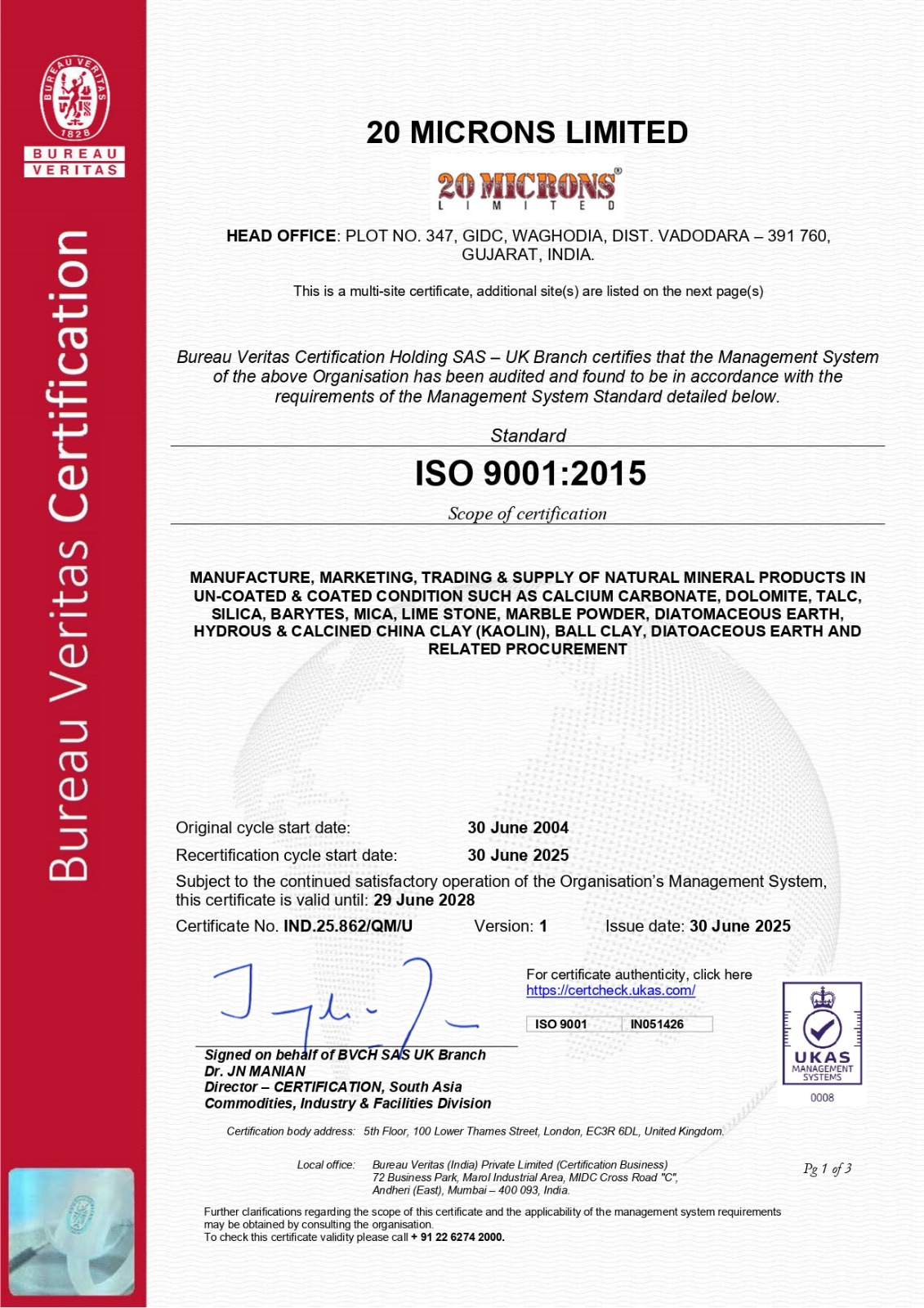 ISO 9000 Bureau Certification