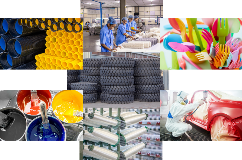 Rubber, plastics and paint minerals