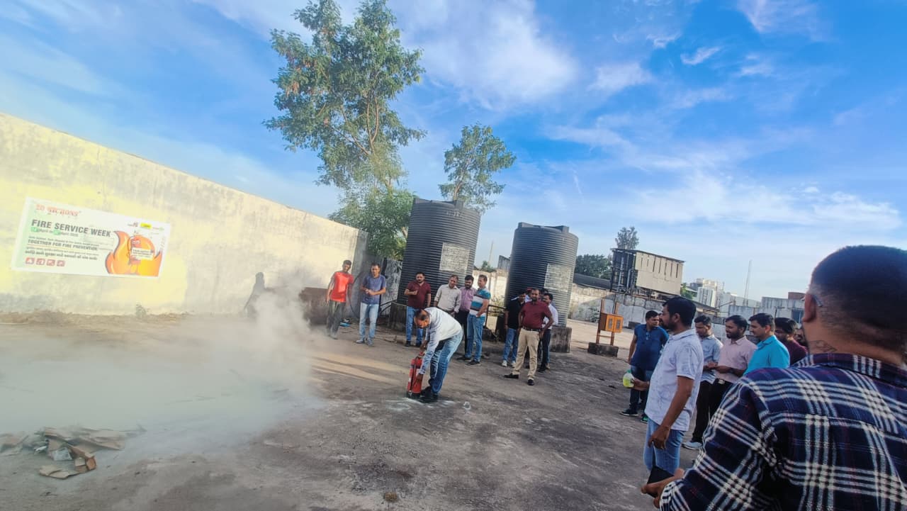 Fire safety training at a mineral processing facility